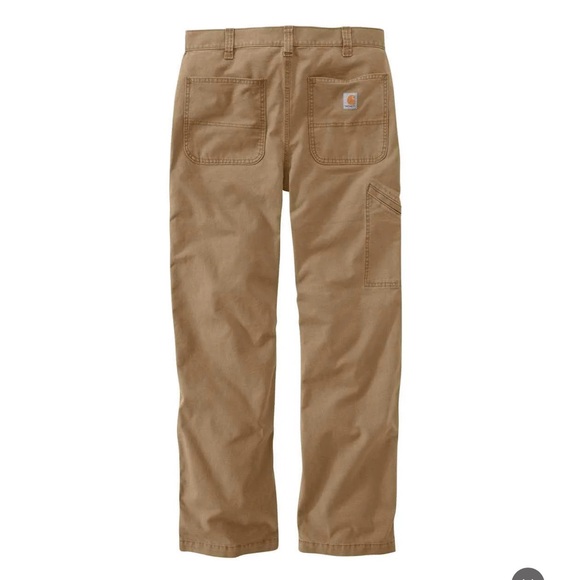 CARHARTT RUGGED FLEX Rigby Dungaree work pants RELAXED 42x30 Hickory Khaki tan - Picture 2 of 7